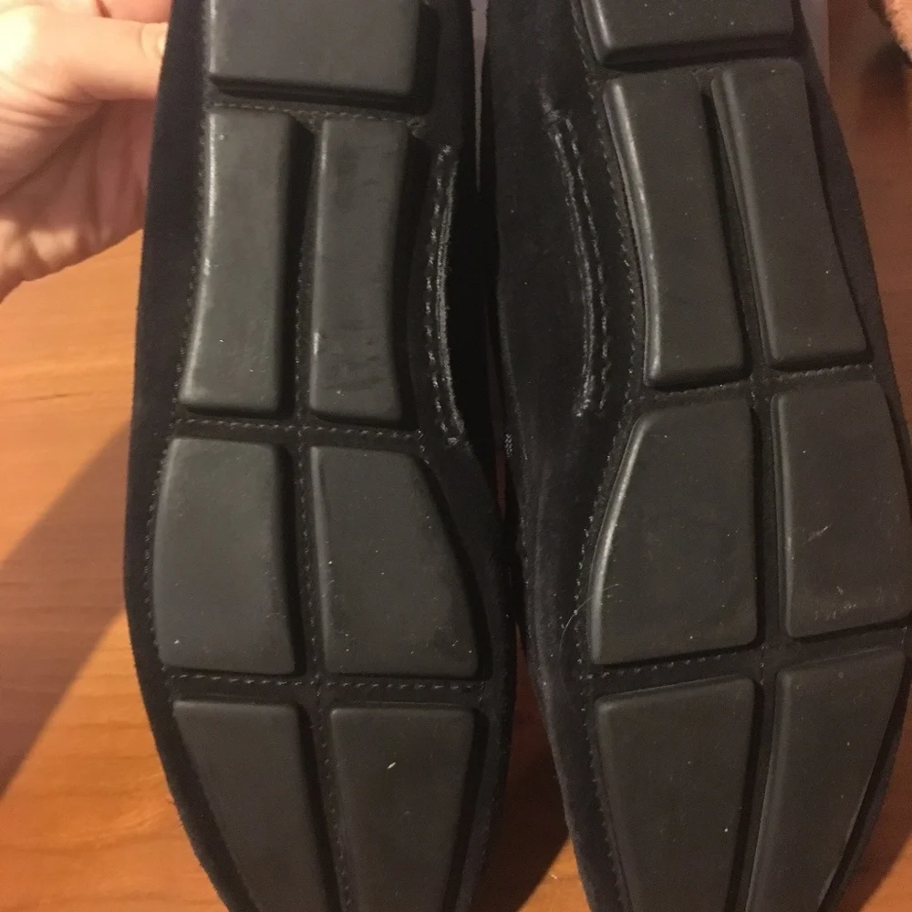 Prada Black Suede Loafers with Silver Buckle - Picture 5 of 8